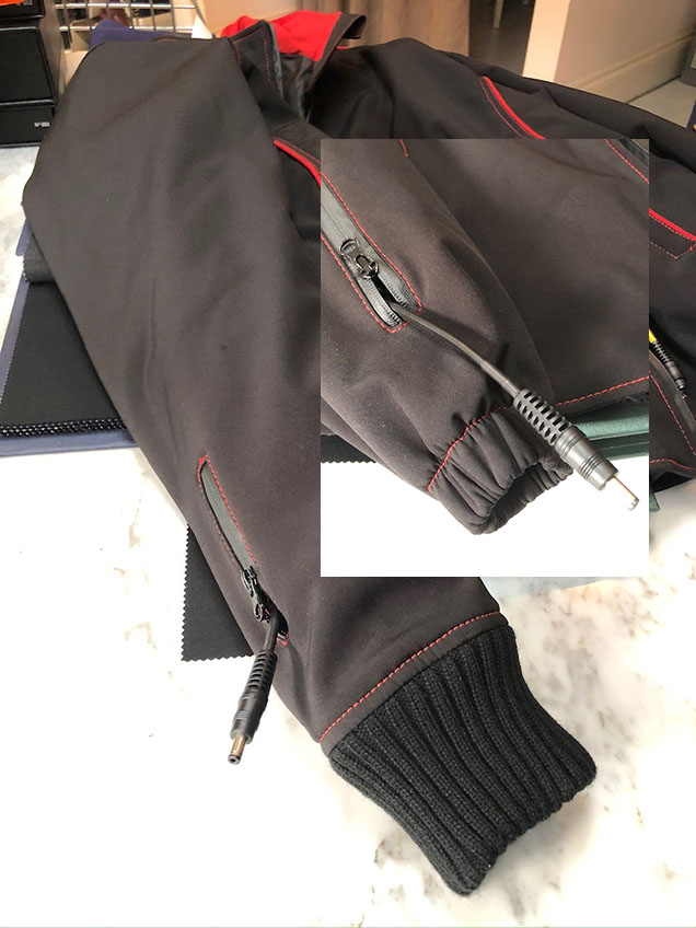 Motorbike jacket inserting new knitted rib cuffs